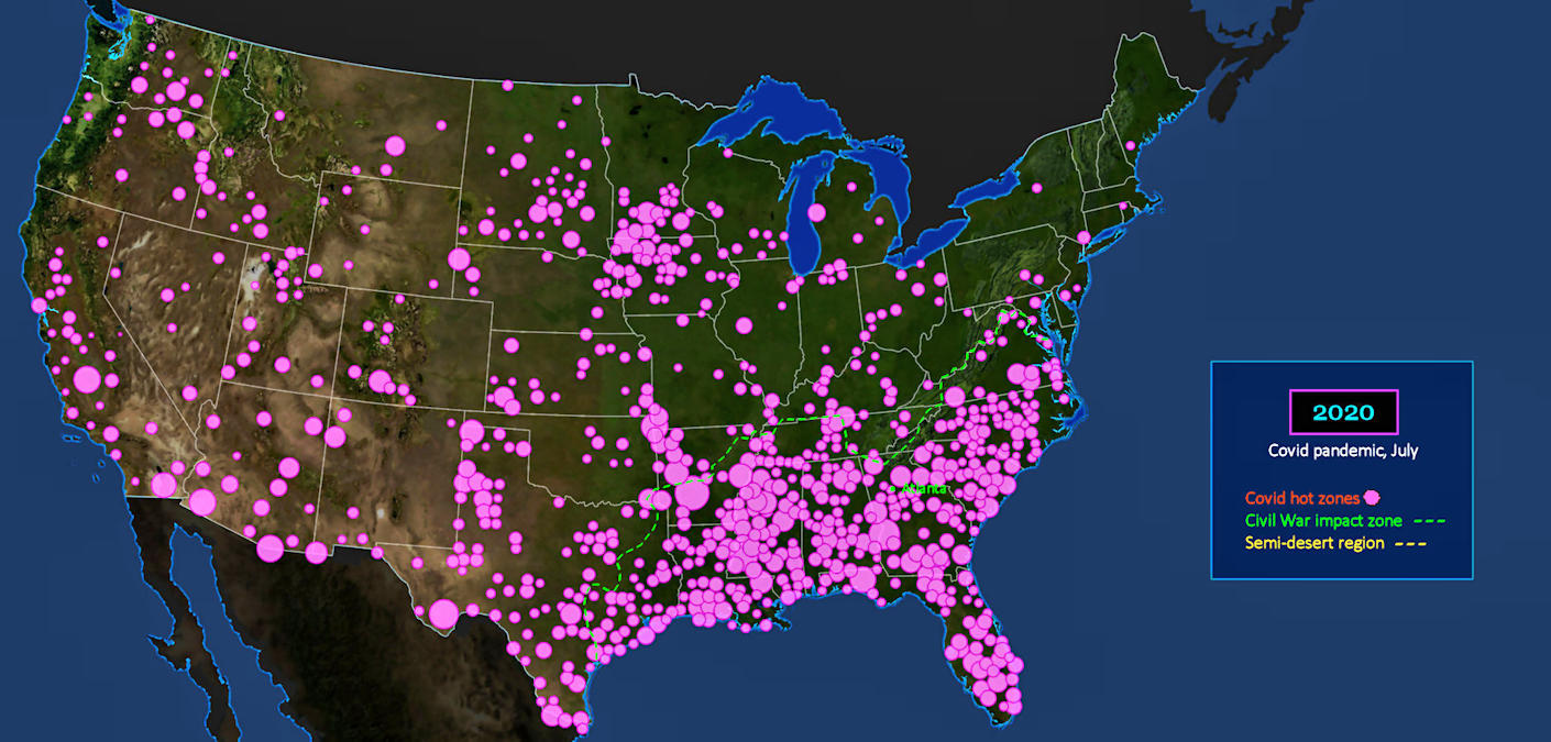 Vaccine-denier regions, 2020 map